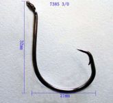 Anzol Circle Hook, tamanho  3/0. Kit 100 unidades